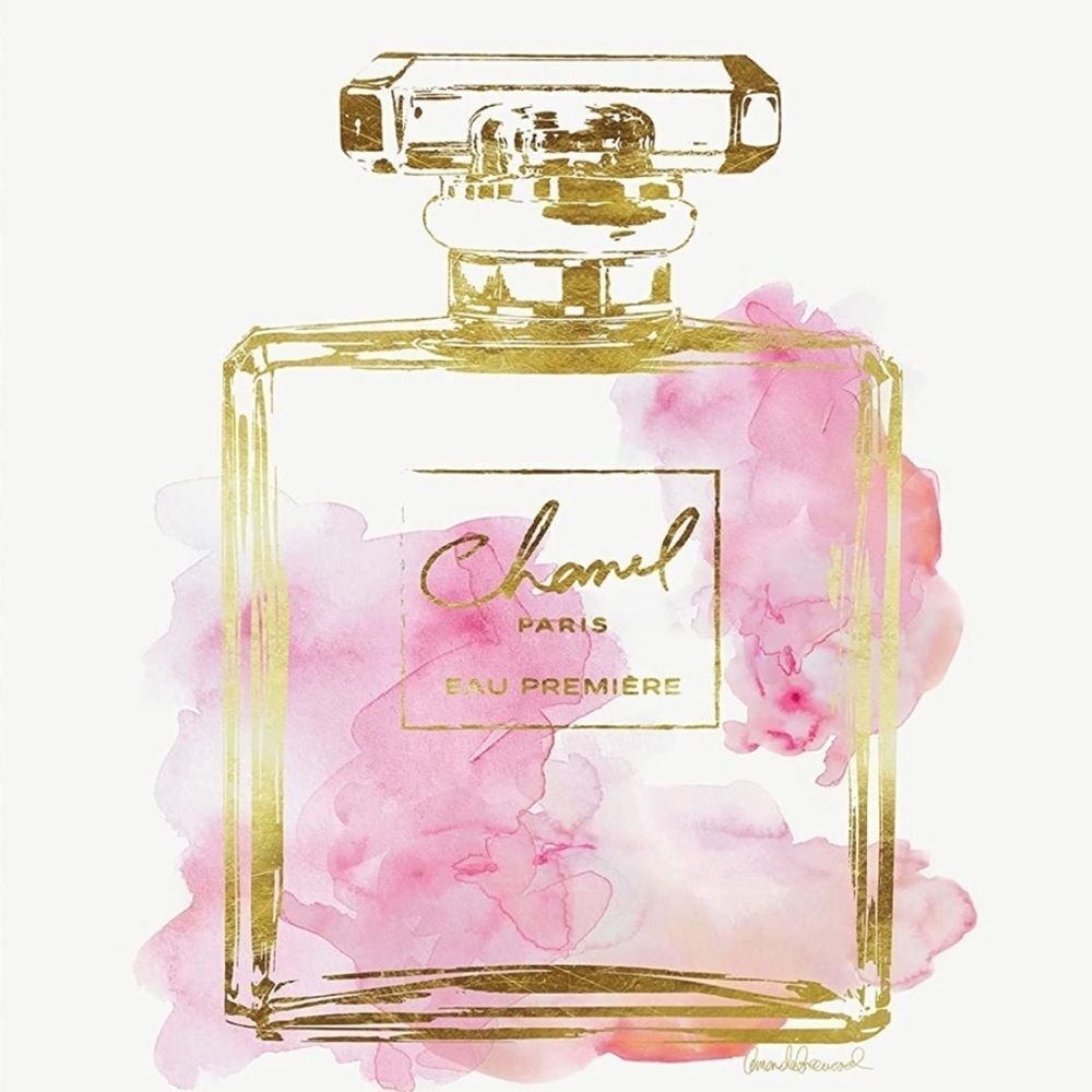 Coco Chanel number 5 perfume bottle inspirational quote luxury print collection